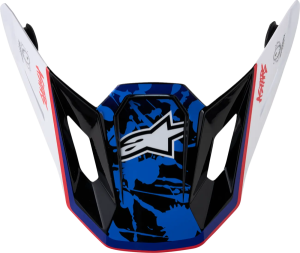 Cozoroc Casca Alpinestars SM7 Blaster Alb/Albastru/Rosu, nordicamoto.ro