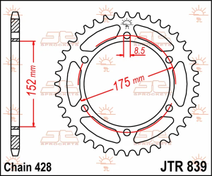 JT SPROCKETS Pinion spate, culoare naturală, 1, nordicamoto.ro