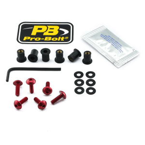 Screen Bolt Aluminium Red