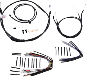 Complete Black Vinyl Handlebar Cable/line Kit For Ape Hanger Handlebars Black
