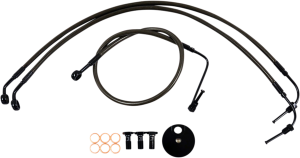 Midnight Braided Brake Line Kit Black, Midnight 38 cm - 43 cm (15' - 17'), 1, nordicamoto.ro