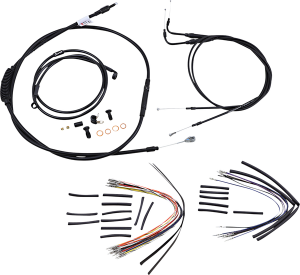 Complete Black Vinyl Handlebar Cable/line Kit For Ape Hanger Handlebars Black