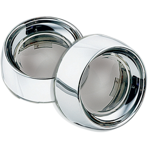 Deep-dish Bezels With Lens For Bullet Turn Signals Chrome, 2, nordicamoto.ro