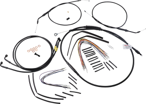 Complete Black Vinyl Handlebar Cable/line Kit For Ape Hanger Handlebars Black, 1, nordicamoto.ro