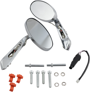 Turn Signal Mirrors Silver, 3, nordicamoto.ro