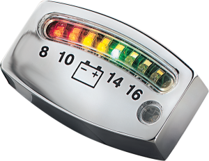 Led Battery Gauge Chrome, 2, nordicamoto.ro