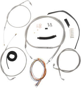 Complete Stainless Braided Handlebar Cable/brake Line Kit Silver