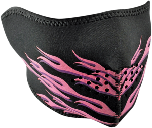 Half Mask Pink Flames Black