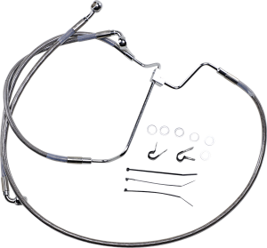 Extended Length Stainless Steel Brake Line Kit Silver, Clear-coated Oversize [+254 mm (10'')], 1, nordicamoto.ro
