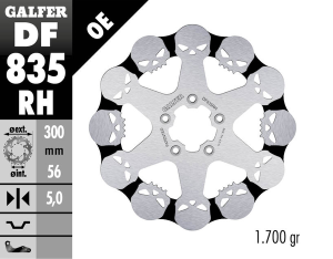 Skull Brake Rotor Black, Silver, 1, nordicamoto.ro