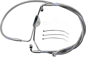 Extended Length Stainless Steel Brake Line Kit Silver, Clear-coated Oversize [+102 mm (4'')], 1, nordicamoto.ro