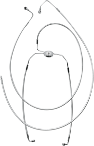 Designer Series Dot Front Lower Brake Line Kit Silver, Polished