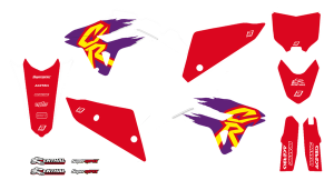 Graphic Kit Retro With Seat Cover White, Red, Purple, 3, nordicamoto.ro