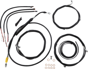 Complete Black Vinyl Braided Handlebar Cable/brake Line Kit Black, 1, nordicamoto.ro