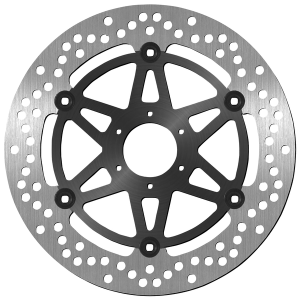Brake Rotor Round Black, Silver, 1, nordicamoto.ro