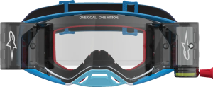 Ochelari Alpinestars Supertech Firma Roll-Off Albastru/Argintiu/Lentila Clara, 4, nordicamoto.ro