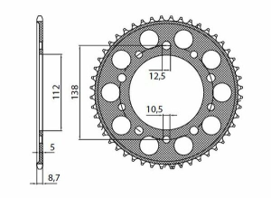 Works Triplestar Aluminum Rear Sprocket Natural, 1, nordicamoto.ro