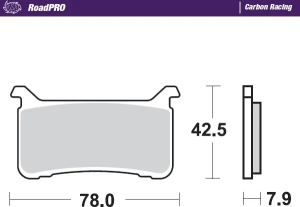 Plăcuțe de frână Roadpro Carbon Racing, 1, nordicamoto.ro