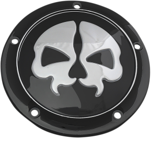 Split Skull Derby Cover Black, Chrome