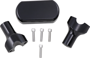 Solid Handlebar Riser & Top Clamp Kit Black
