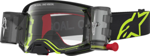 Ochelari Alpinestars Supertech Firma Roll-Off Negru/Galben Fluo/Lentila Clara, nordicamoto.ro