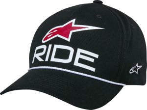 Ride Comp Curved Bill Snap Hat Black 