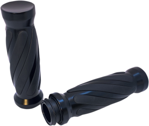 Custom Twisted Rubber Grips Black, 3, nordicamoto.ro