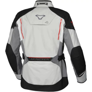 Geaca textil impermeabila touring/adventure MACNA MUNDIAL S Gri/Negru/Rosu, 2, nordicamoto.ro