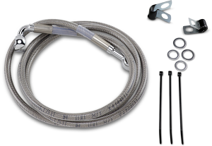 Extended Length Stainless Steel Brake Line Kit Silver, Clear-coated Oversize [+102 mm (4'')], 1, nordicamoto.ro