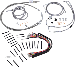 Complete Stainless Braided Handlebar Cable/brake Line Kit Silver