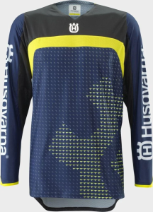 Tricou Husqvarna Railed Blue/Yellow, nordicamoto.ro