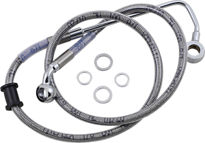 Extended Length Stainless Steel Brake Line Silver, Clear-coated