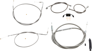 Standard Stainless Braided Handlebar Cable/brake Line Kit Silver