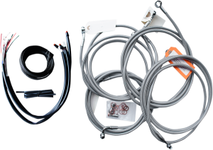Complete Stainless Braided Handlebar Cable/brake Line Kit Silver