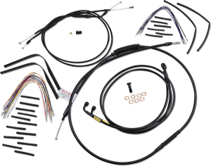 Complete Black Vinyl Handlebar Cable/line Kit For Ape Hanger Handlebars Black, 1, nordicamoto.ro