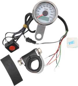 Programmable Mini Electronic Speedometer With Odometer/tripmeter White, 1, nordicamoto.ro