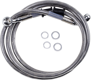 Extended Length Stainless Steel Brake Line Kit Silver, Clear-coated
