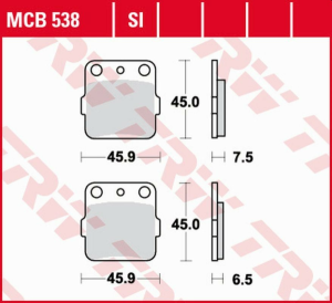 Placute frana fata TRW Sinterizate STREET HONDA ATC 250R '82 -'84/ATC 350X '85 -/SUZUKI RM 125 '88/ HONDA TRX 500 '12 -