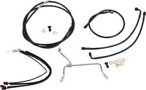 Complete Black Vinyl Handlebar Cable/line Kit For Ape Hanger Handlebars Black