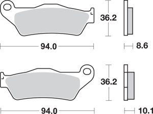 Ls Street Excel Sintered Rear Brake Pads, 2, nordicamoto.ro