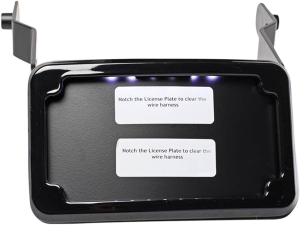 Curved License Plate Frame And Mount With License Plate Light Black, 3, nordicamoto.ro