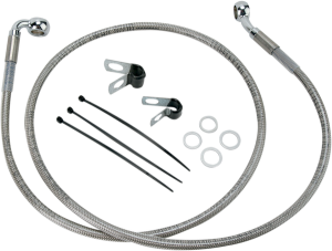 Extended Length Stainless Steel Brake Line Kit Silver, Clear-coated Oversize [+203 mm (8'')], 1, nordicamoto.ro