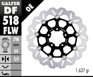 Skull Brake Rotor Black, Silver, 1, nordicamoto.ro