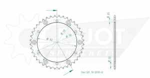 Pinion standard spate 520 negru, 2, nordicamoto.ro
