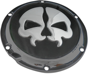 Split Skull Derby Cover Black, Chrome, 2, nordicamoto.ro