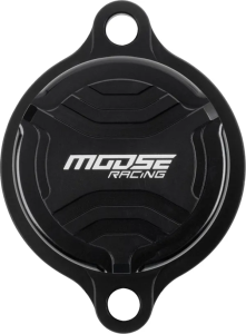 Machined Oil Filter Cover Black, Gloss 