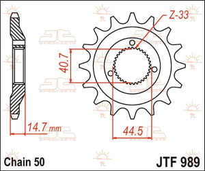 JT SPROCKETS Pinion față, culoare naturală, 2, nordicamoto.ro