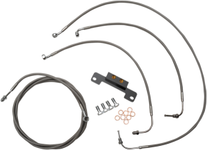 Standard Stainless Braided Handlebar Cable/brake Line Kit Silver, 2, nordicamoto.ro