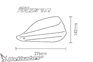 Handguard Storm For 22mm Handlebar Black, 3, nordicamoto.ro