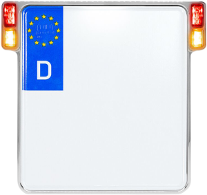 All-in-one 2.0 License Plate Holder W/ Led Plate Lights, Brake And Rear Lights Chrome, 2, nordicamoto.ro